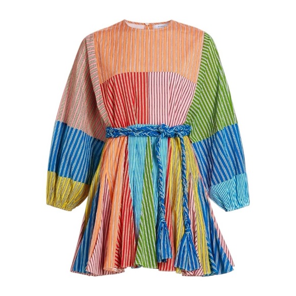 NWT Rhode Ella Cotton Patchwork Pinstripe Minidress Size S - Picture 3 of 16